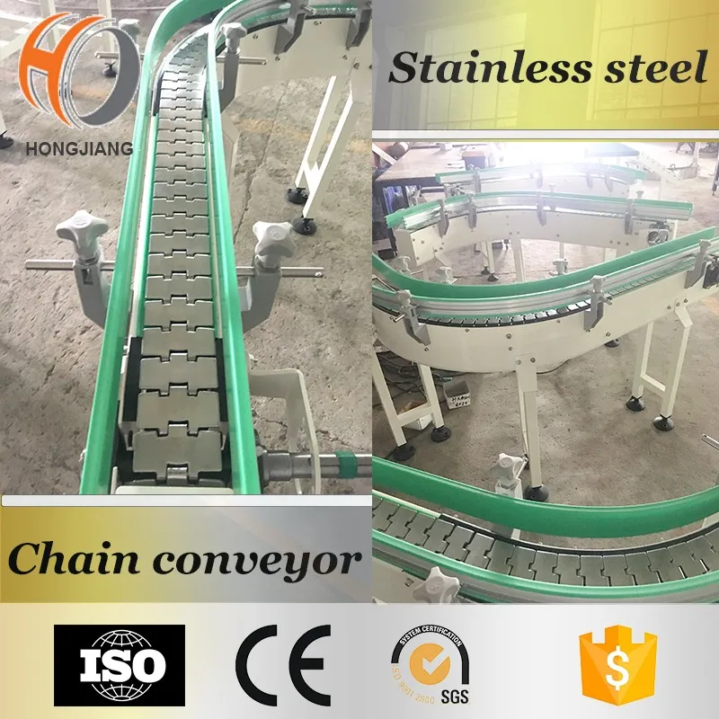 812 Rubber top Stainless steel table top conveyor Chain
