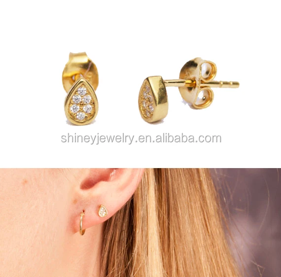 100% 925 sterling silver jewelry factory customized AAA sparking cubic zirconia cz long earring