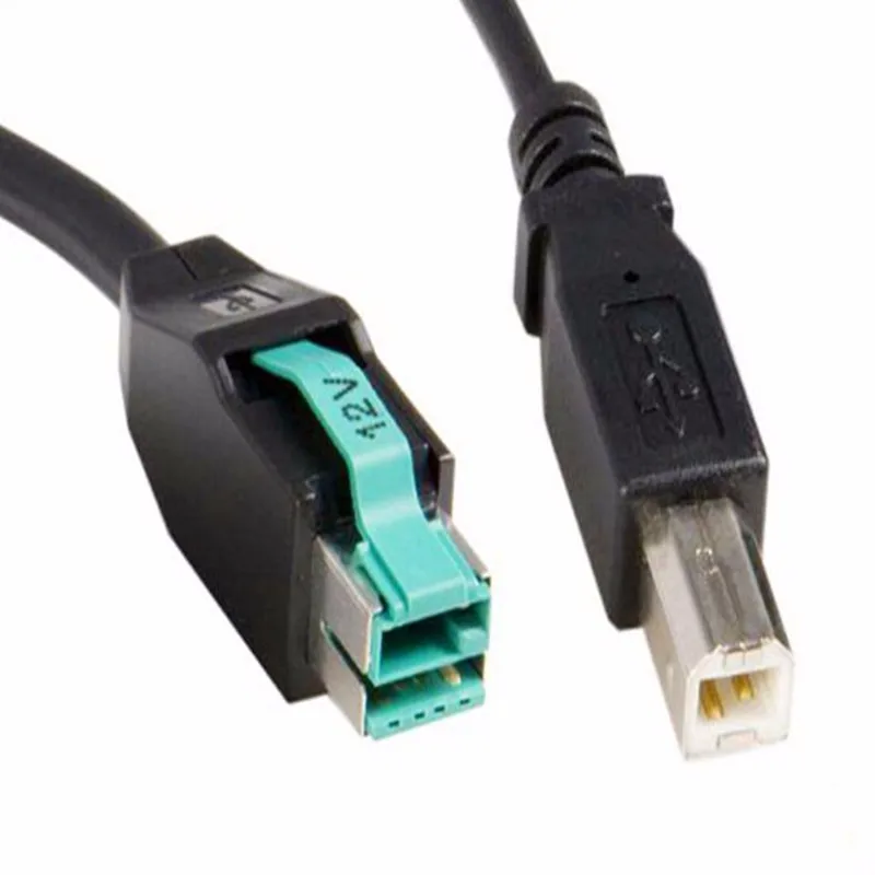 2m Poweredusb 12v To Usb B Male And 5521 Dc Plug Powered Usb Y Cable