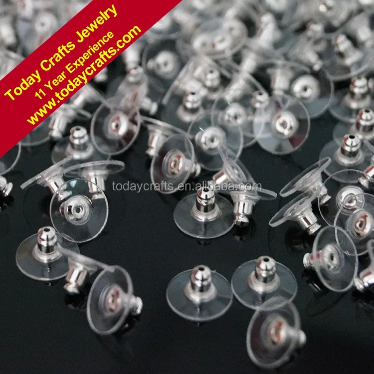 5000pcs/bag 12*7mm High Quality Custom Silver Tone Brass Earring Backs