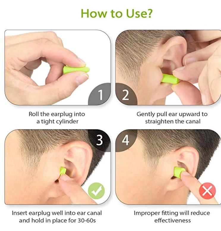 Чем заменить беруши в домашних условиях Custom Orange Bullet Shape Disposable Pu Foam Noise Cancelling Safety Earplugs F