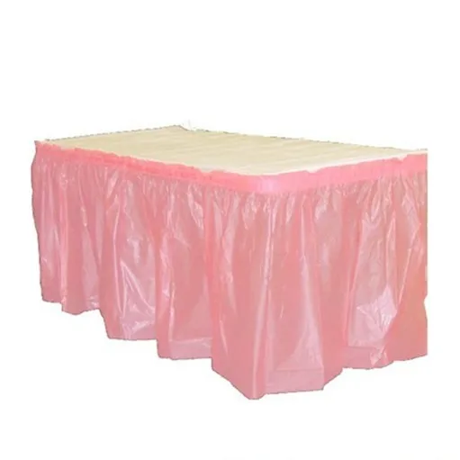 29 Inch X 14 Feet Elegant White Table Skirt Cover Disposable Solution