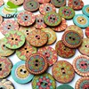 Colorful printed wood buttons.