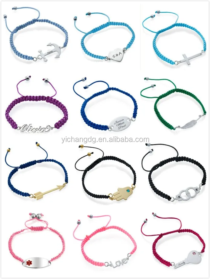 Anchor Bracelet with Engraving and Shamballa Cord_meitu_1