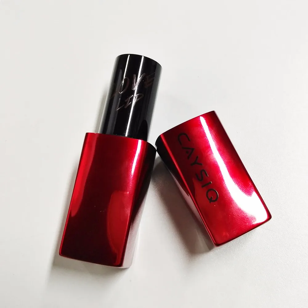 红色电镀空铝磁性口红管