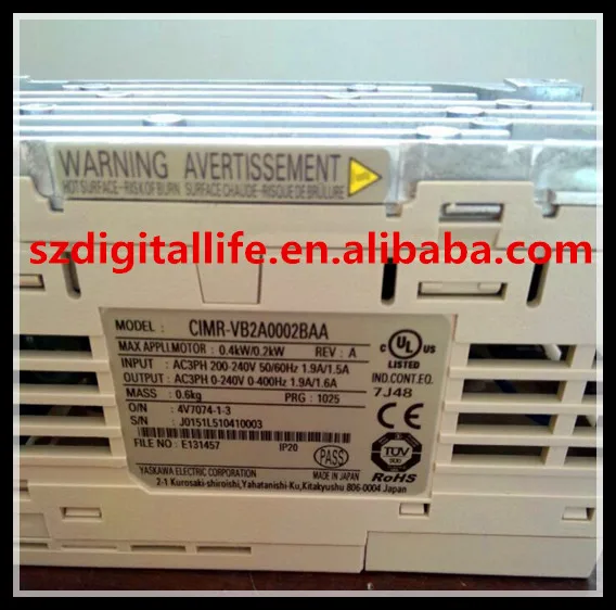 安川j1000インバーター0.2kw3相220v Cimr-vb2a0002baa - Buy 安川j1000インバータ3相220ボルト、3相380vインバータ、電気メーター3相 Product on Alibaba.com