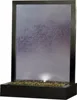H72" Floor-standing indoor waterfall fountain with metallic frames and glass panel for home and garden indoor and outdoor