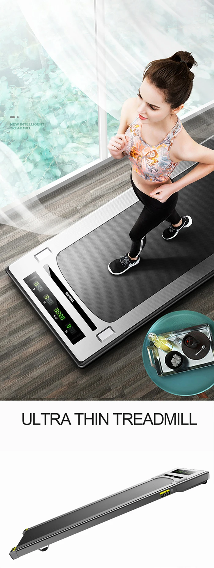 Motorized Cheapest Dc1.0hp Under Desk Mini Indoor Walking Treadmill Running Machine Walking Pad