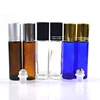 empty frosted clear amber blue green matte black 10ml glass roller ball bottles for essential oils and attar
