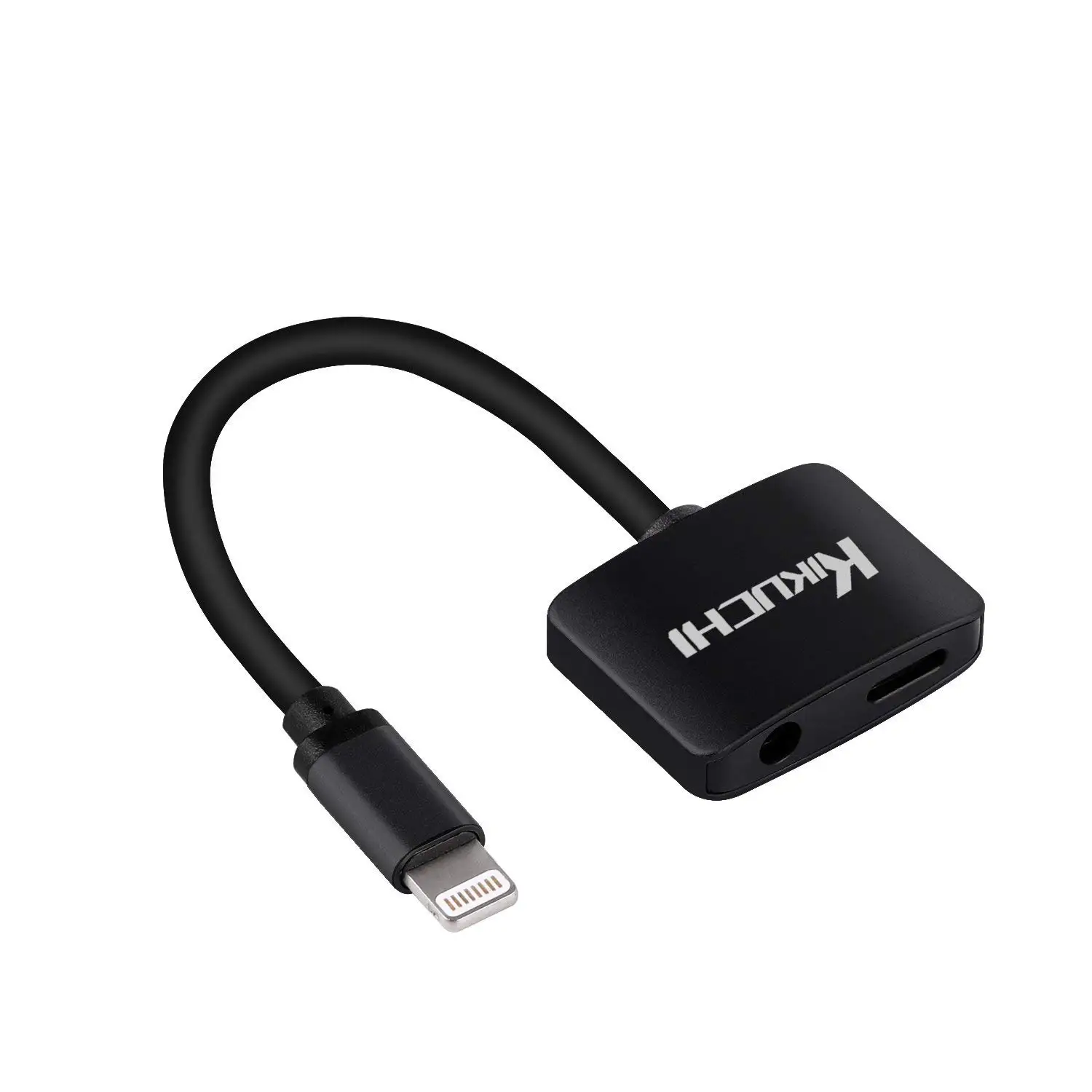 Lighting to 3.5mm Headphone Jack Adapter,Kikuchi 2 in 1 3.5mm Audio & Charge Cable Splitter Adapter for iphone 7/7 plus/iphone 8/8plus/iphone x compatible ios10 and above(Black)