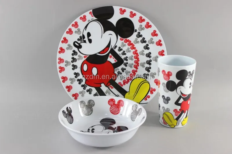 3pcs Melamine kid's dinner set Client's LOGO