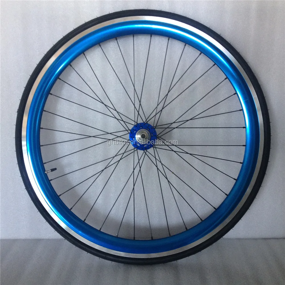 700c Bike Wheel Set Colorful Fixed Gear Bike Wheel Set 43mm Rim Fixie