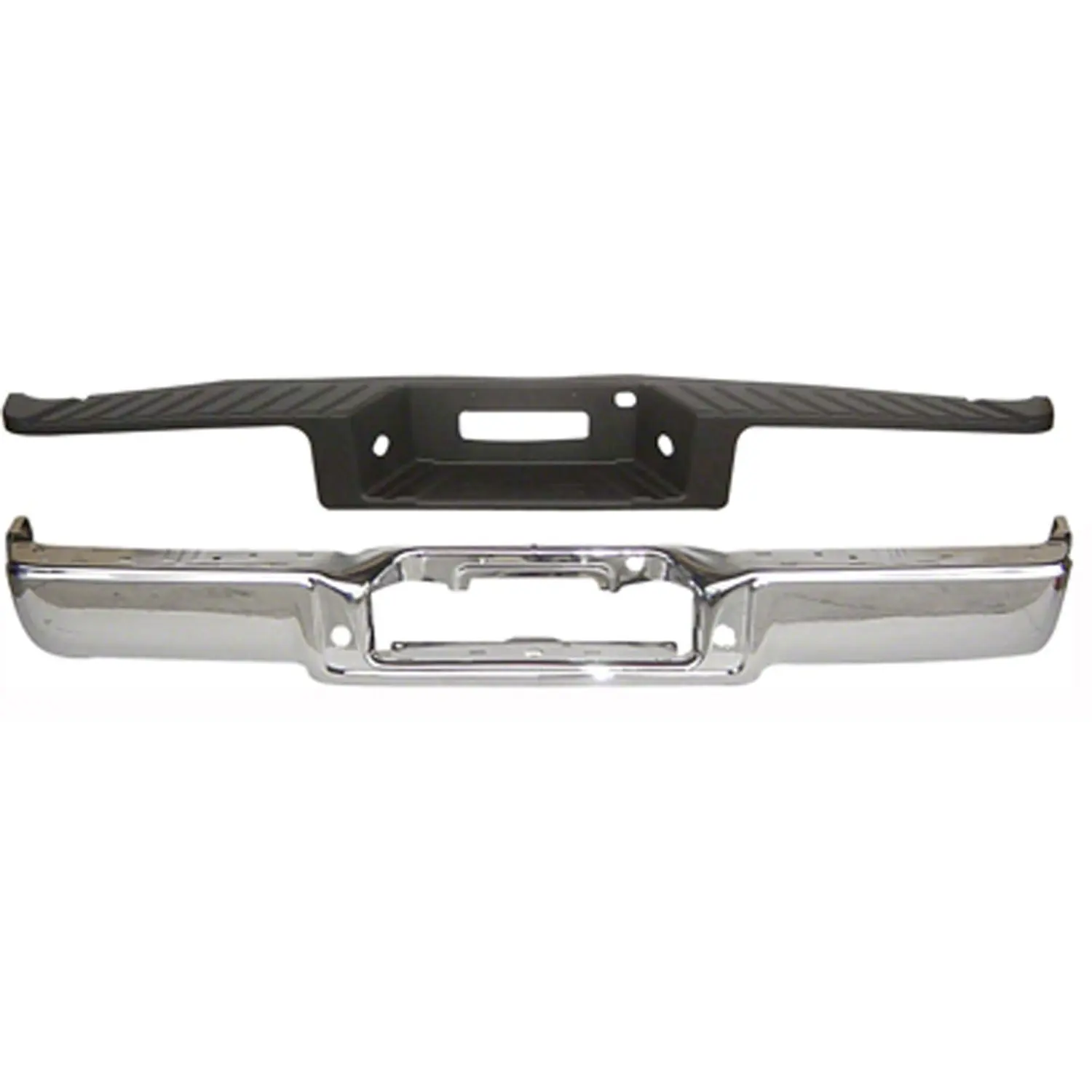 W// Rear Object Sensors Perfect Fit Group REPF764906 F-150 Rear Bumper Step Pad Black Styleside W// Towing Pkg.