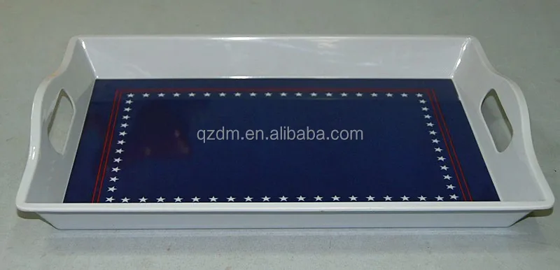 Handled Melamine Serving Tray With Custom-Made Print Design