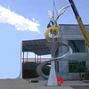 Stainless steel outdoor metal statue with polish decoration eagle and globe