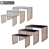 Modern kitchen supplies small commercial banquet rectangle glass top workstation tables buffet set for wedding used