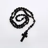 China supplier rosary wooden beads cross religious jesus necklace