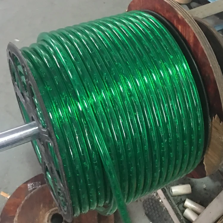 Round 2-Wire Green PVC 100m Christmas decoration LED Rope Lights