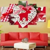 Custom 5 Panel Wall Art Canvas Flower Oil Painting Modern 3D Print Painting For Living Room Decor