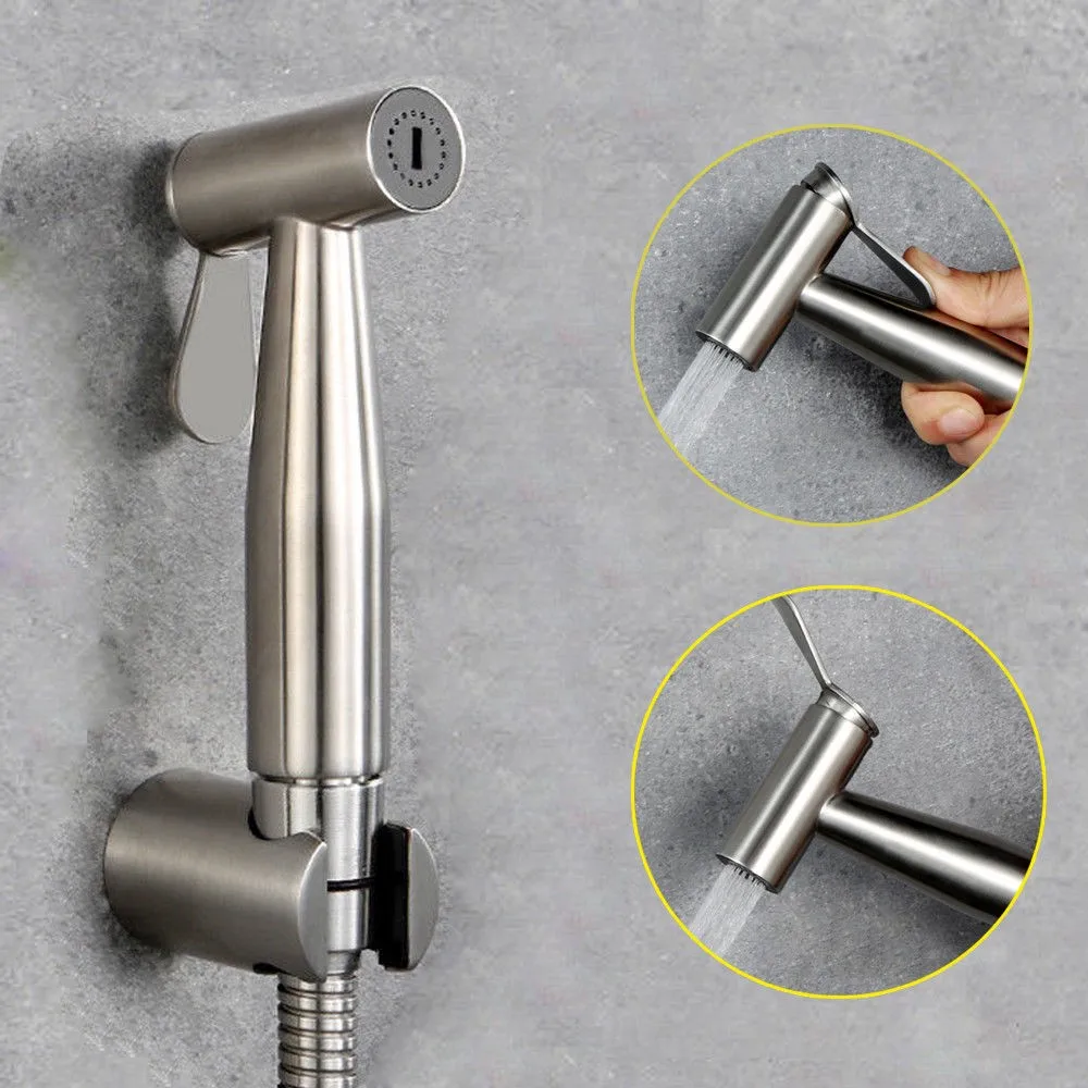 Bathroom Stainless Steel Hand Held Bidet Sprayer Shattaf Set W/bathroom