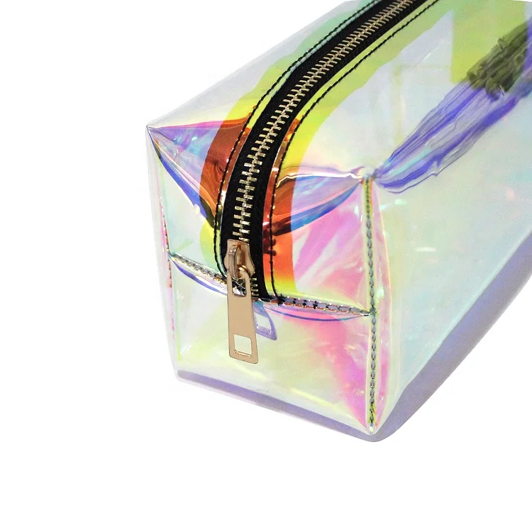 Attractive Travel Iridescent Tpu Cosmetic Bag Holographic Toiletry Bag