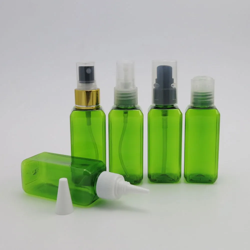Natural Green 50ml Square Shampoo Bottles With Twist Cap,Pocket Liquor For Wholesale Buy