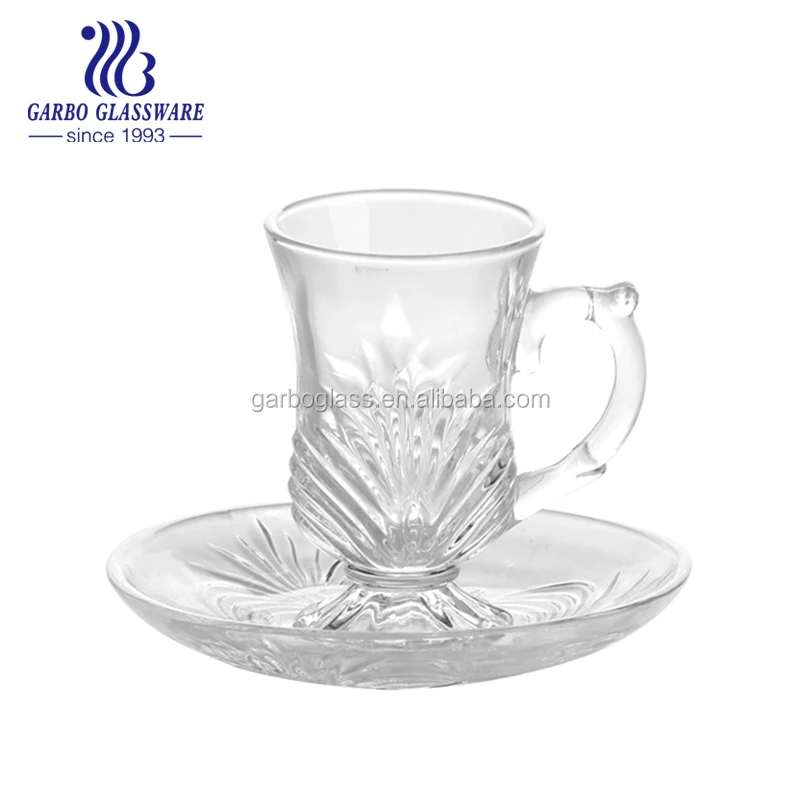 230ml 8oz Crystal Engraved Design High Whie Kitchenware Juice Glass Cups  Coffee Mugs - China Glass Coffee Mug and Glass Cup price