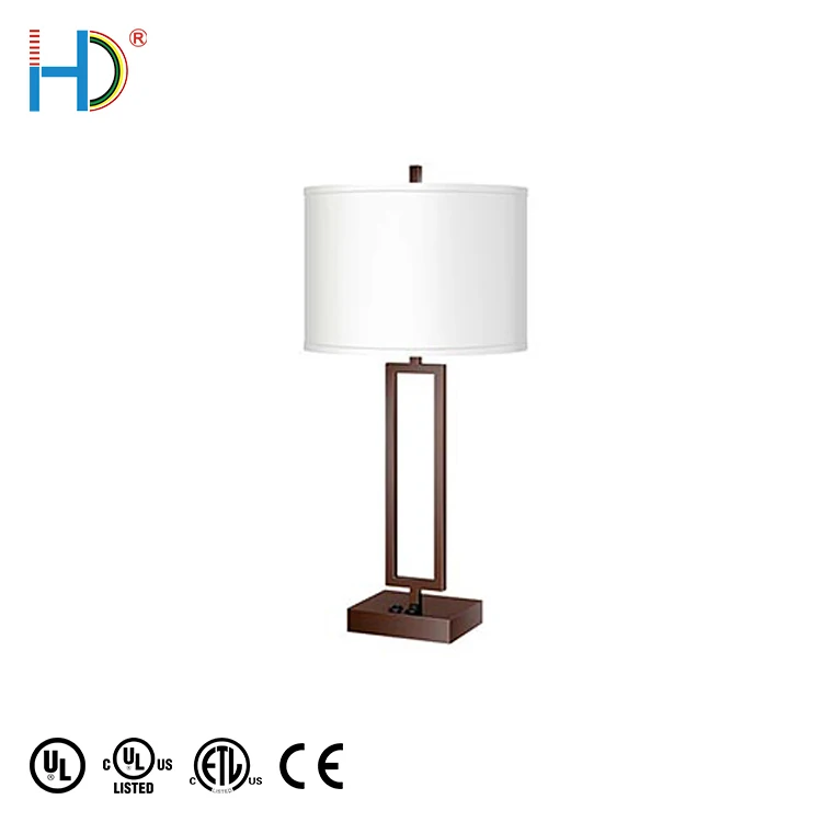 New Product China Market Modern Hotel White Metallic Bronze Table Lamp