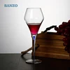 Top level drinkware crystal colored blue stem wine glass