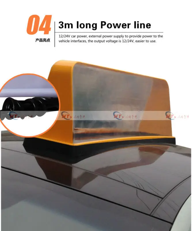 Big size PC plastic transparent taxi top advertising panel