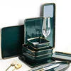 Luxurious Ceramic Square Bowl and Porcelain Serving Platter Set