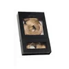Custom made matt black paper gift two clear window packaging box for hair extension package