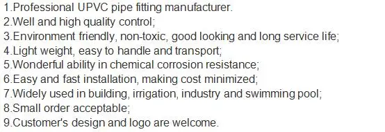 SCH40 pvc/upvc pipe fittings pvc/upvc equal tee