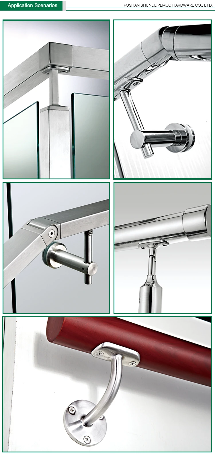 custom Stainless steel balustrade pipe wall mounting brackets