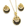High Fashion Wholesale Cheap Women Enamel Stainless Steel Gold Necklace Set Jewelry