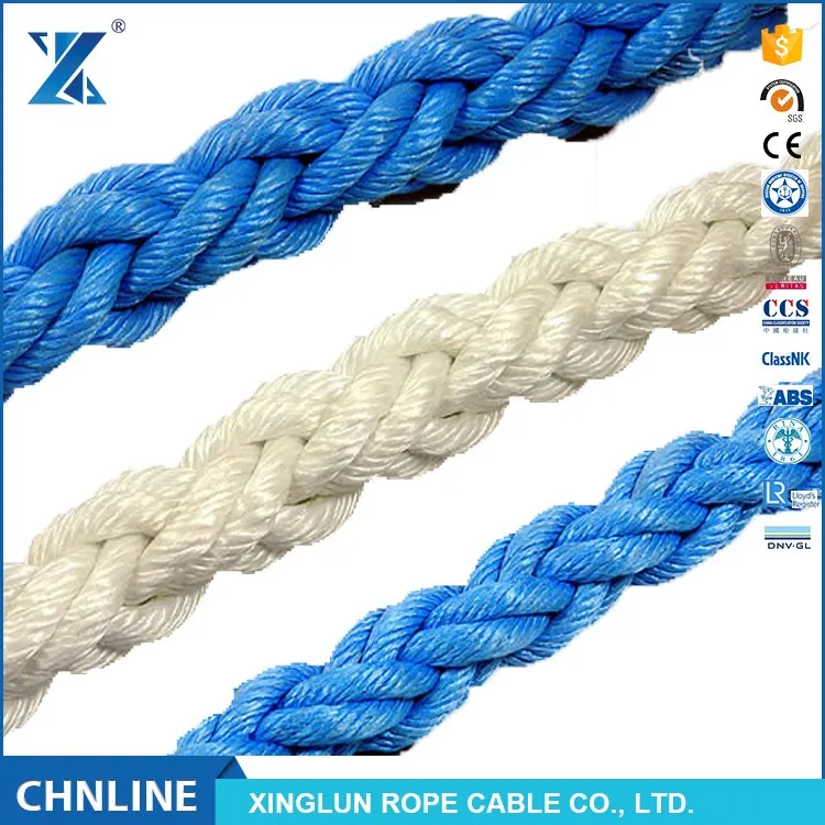 80mm Ropes 80mm 8-strand Polypropylene Multifilament Rope Kapal Mooring Penarik ...