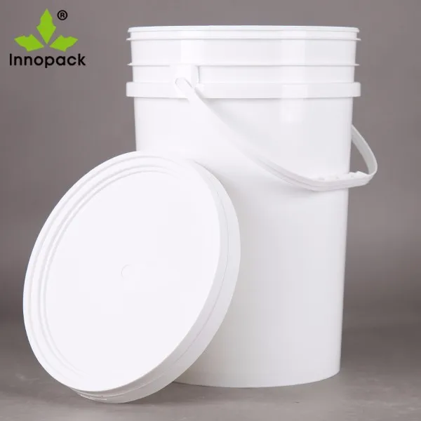 Hot Sale 10l 15l 20l White Plastic Bucket With Lid And Handle Plastic
