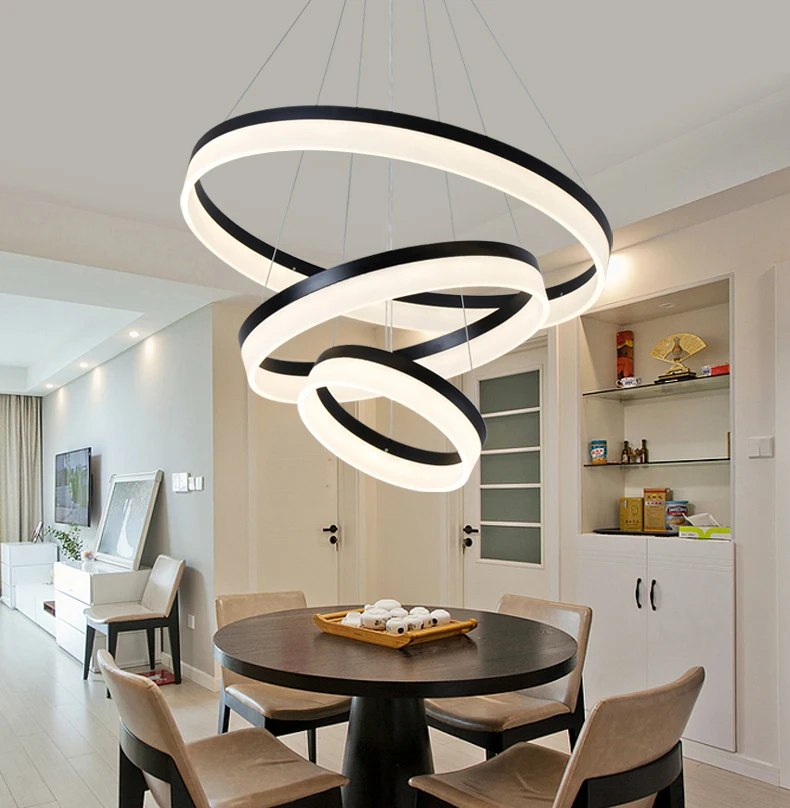 modern hanging circle led pendant light circular chandelier lighting  for supermarket