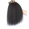 AIR 100% Human Hair Bundles Yaki Straight Hair Extensions Brazilian Kinky Straight Hair 3 Pcs Natural Color