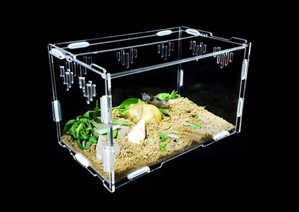 Acrylic Pet Reptile Cage Feeding Breeding Box Spider Insect Lizard