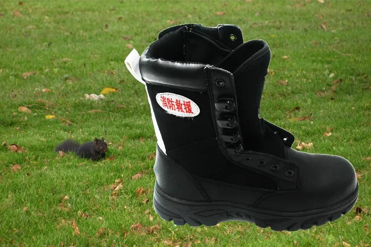 Composite Toe Leather Emergency Rescue Army Safety Boots With
