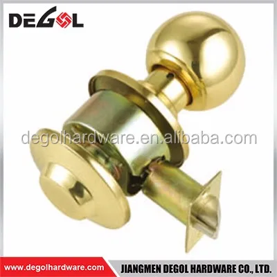Polish Brass Passage Door One Side Knob Dummy Keyless Door Lock