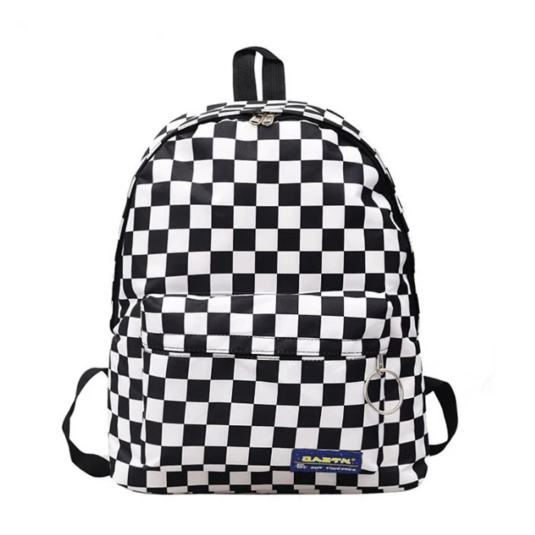 black and white school backpack