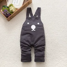 New fashion Baby Boy Girls Bib Pants Overalls Bear Print Harem Pants Long Trousers 0-3Y Free Shipping
