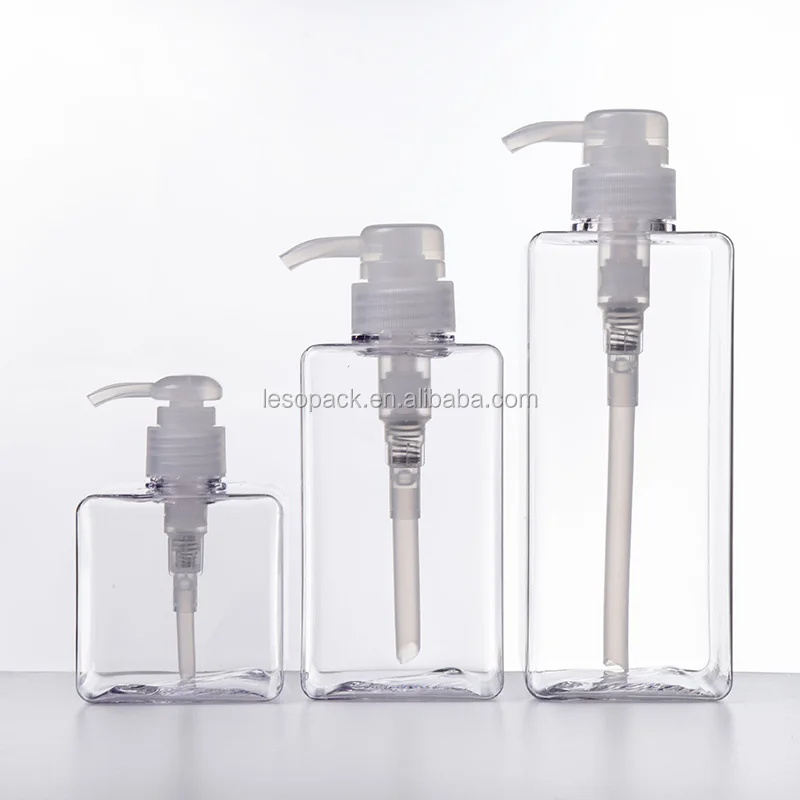 Stocks Small Moq 100ml 150ml 250ml 450ml White Square Shampoo Bottle