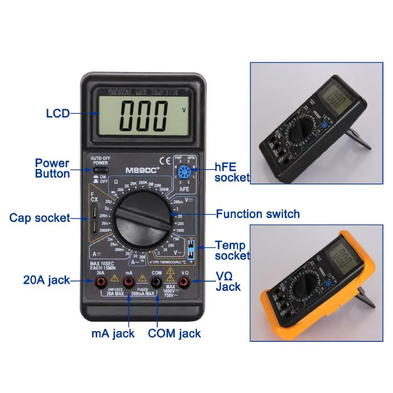 low price digital multimeter 1000 v with model name M890C+, View ...