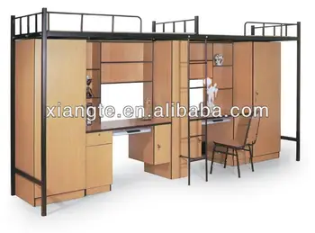Modern Double Over Dormitory Metal Bunk Beds School Triple Modern Double Over Dormitory Metal Bunk Beds School Triple Bed With Desk