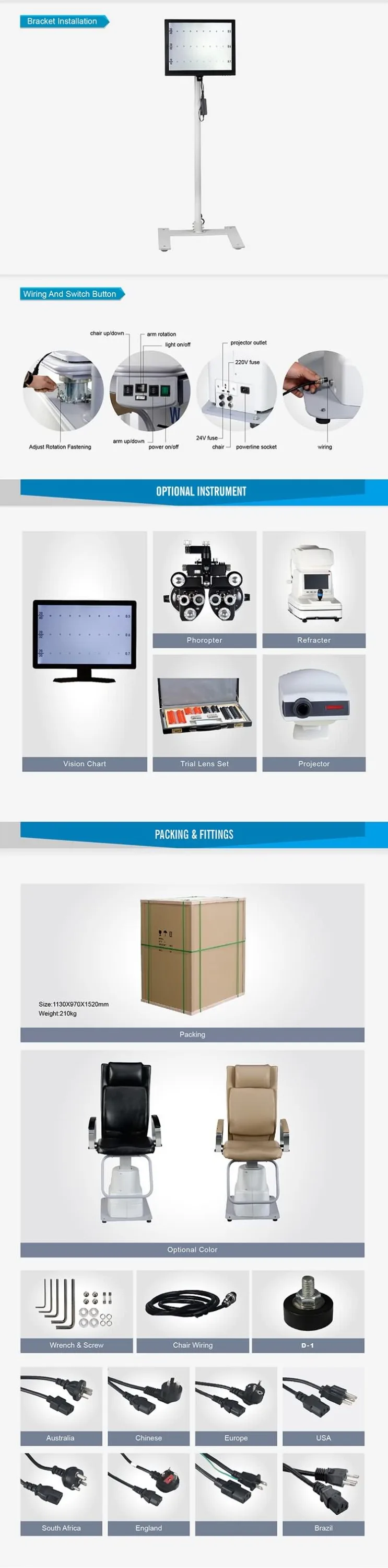 S-600B combined table and chair ophthalmic unit ophthalmic instrument table