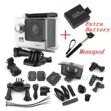 Original EKEN H9 Wifi Ultra HD 4K Video Wide Angle Sports 1080p/60fps Gopro Hero 4 Style action camera Two Batteries + Monopod