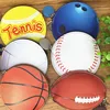 Hot Selling Football Shape PU Leather Coin Purse Basketball Baseball Keychain
